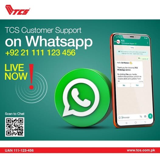 TCS Express Chat with Us on WhatsApp